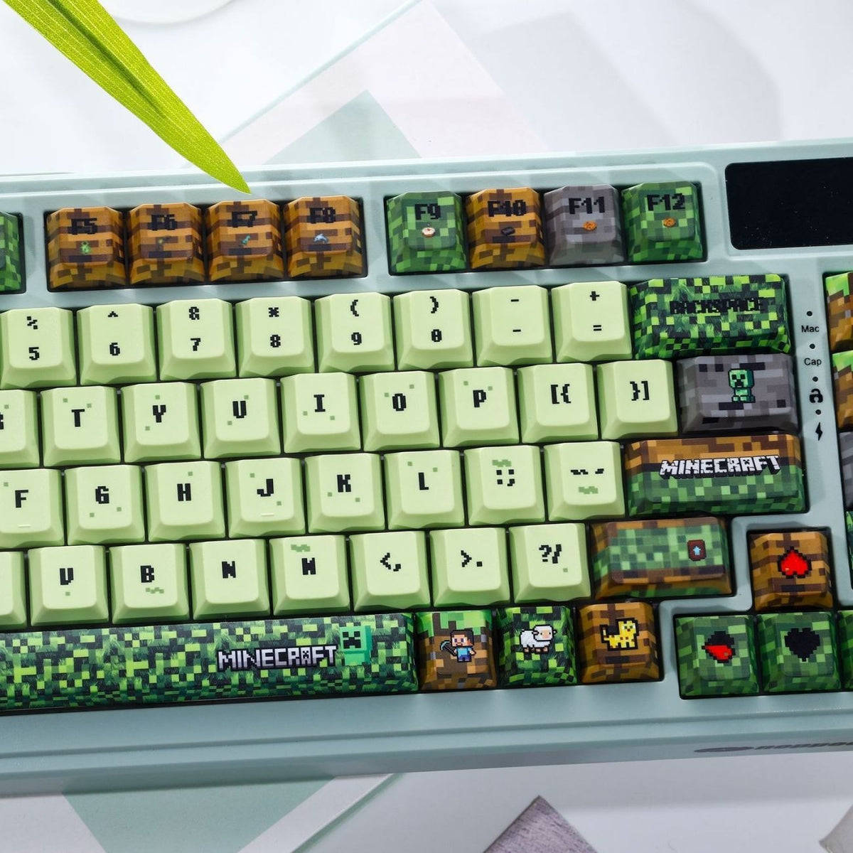 Minecraft Grass Block Pixel Keycap Set