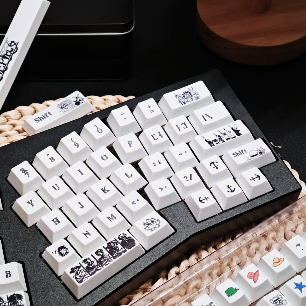 One Piece Straw Hat Pirates Minimalist White Keycap Set
