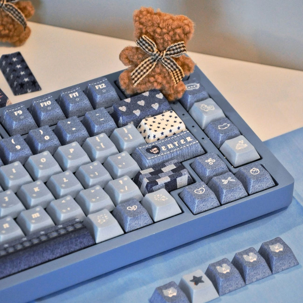 Vintage Denim Style Custom Keycap Set