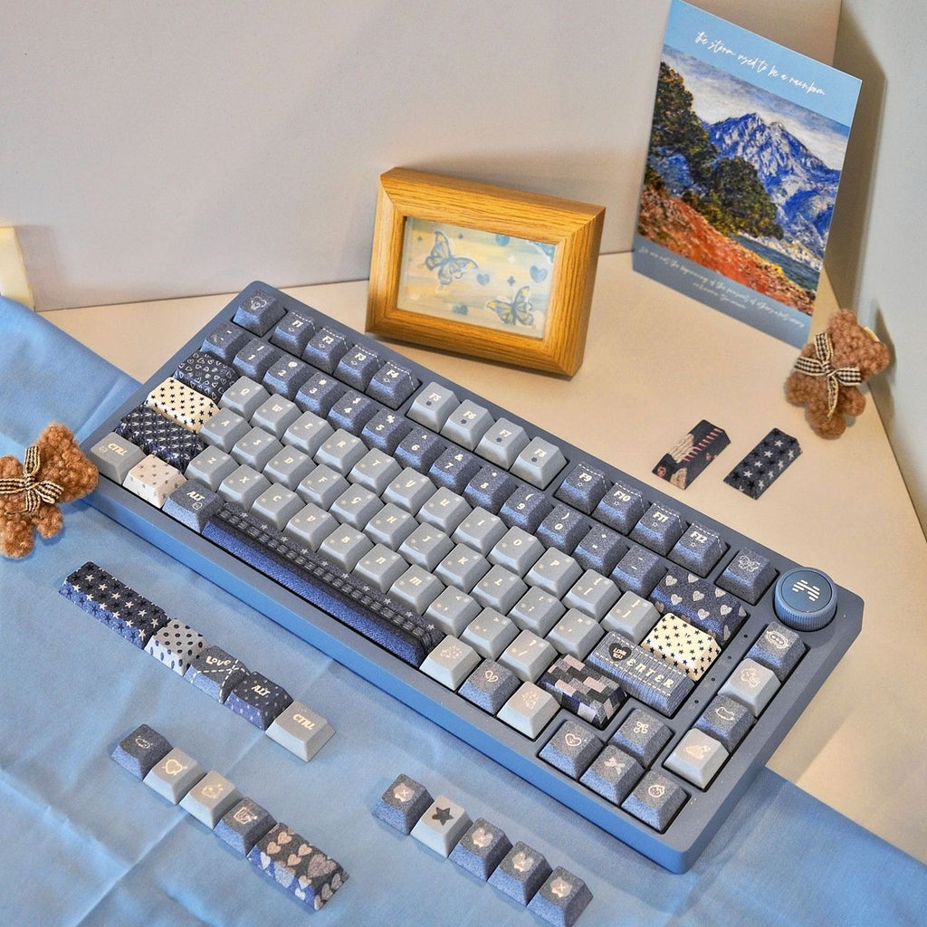 Vintage Denim Style Custom Keycap Set