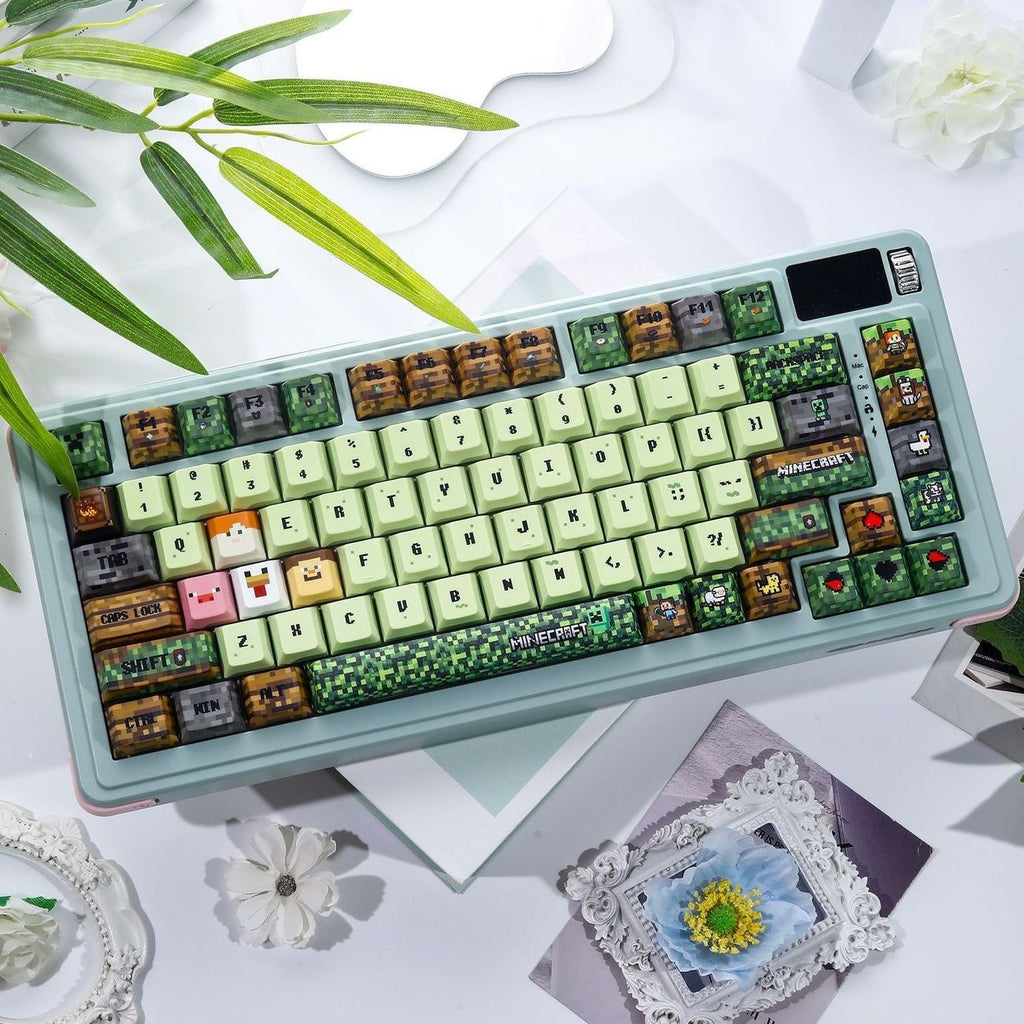 Minecraft Grass Block Pixel Keycap Set