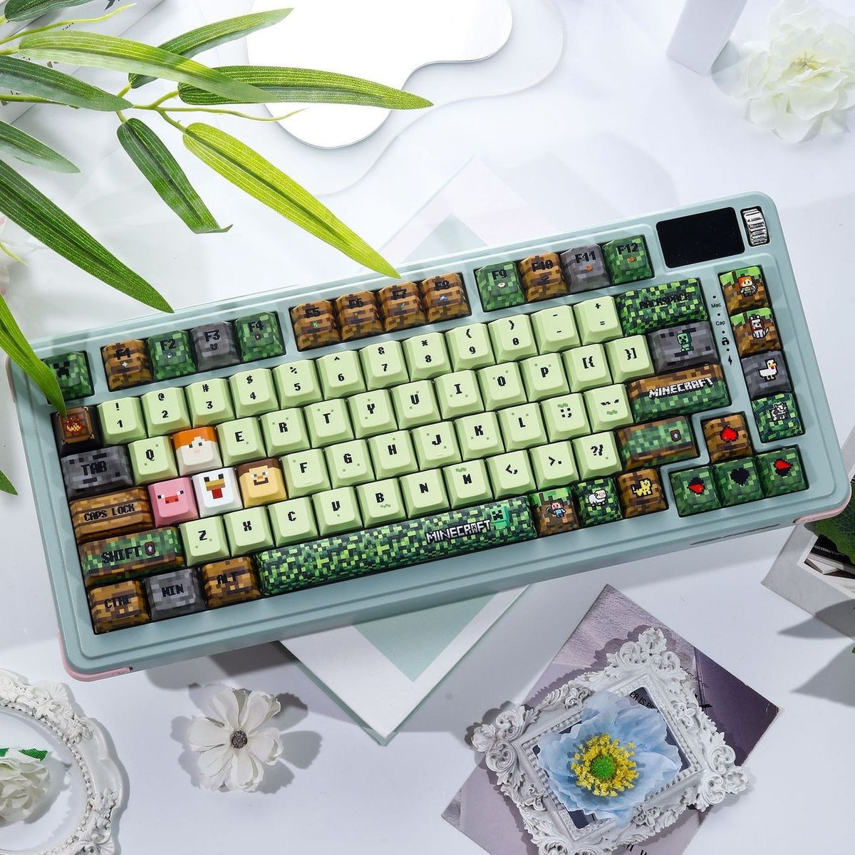 Minecraft Grass Block Pixel Keycap Set