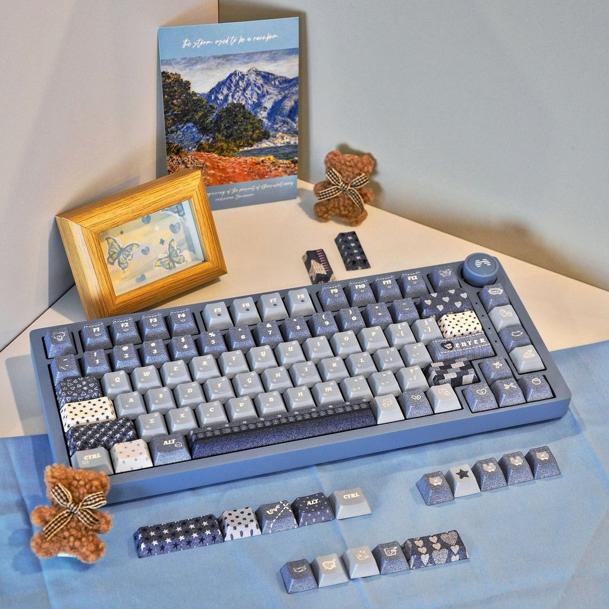 Vintage Denim Style Custom Keycap Set