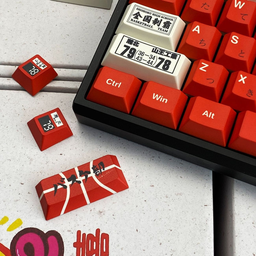 Slam Dunk Shohoku Basketball Red & White Keycap Set