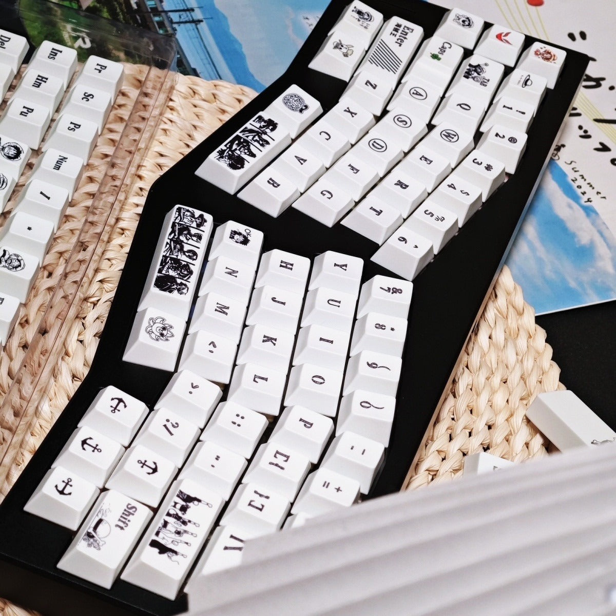 One Piece Straw Hat Pirates Minimalist White Keycap Set