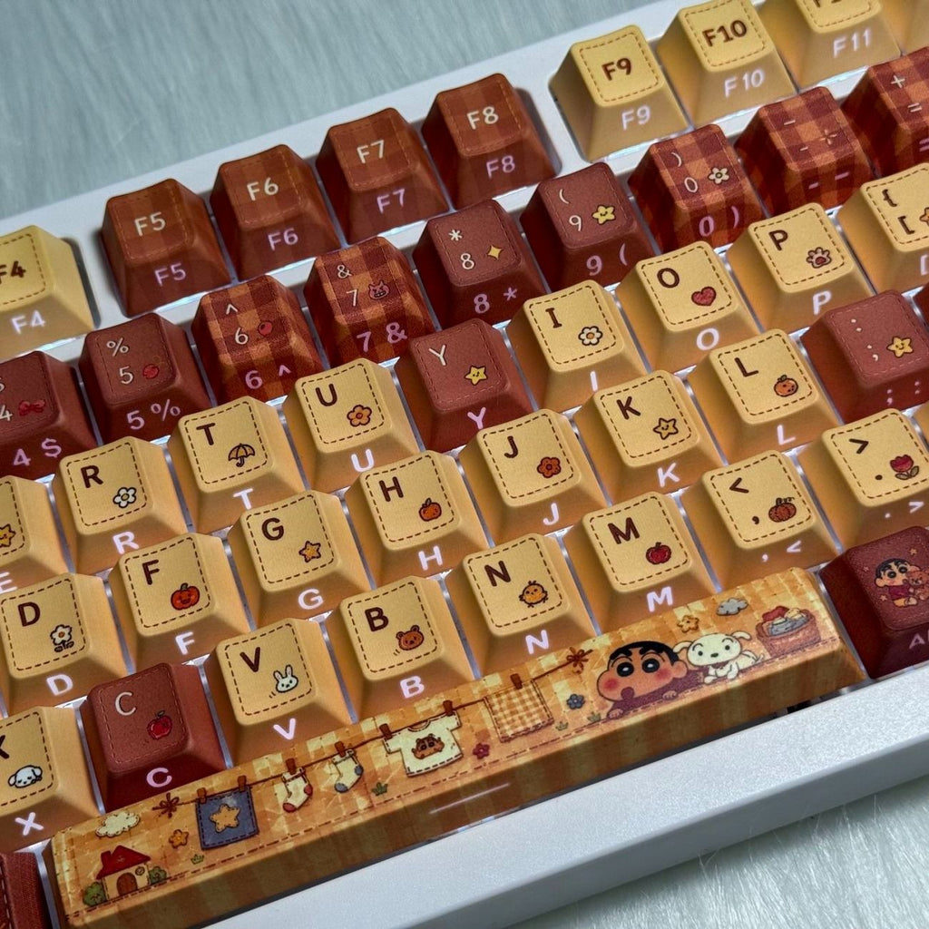 Crayon Shin-chan Retro Journal Cute Keycap Set