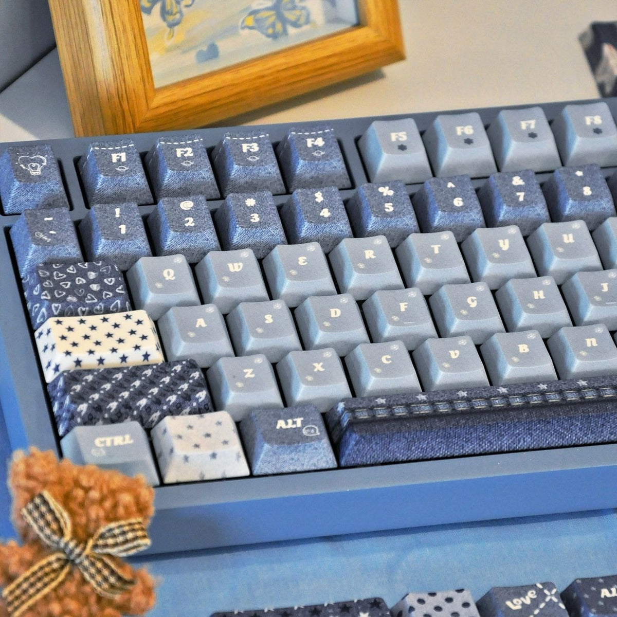 Vintage Denim Style Custom Keycap Set
