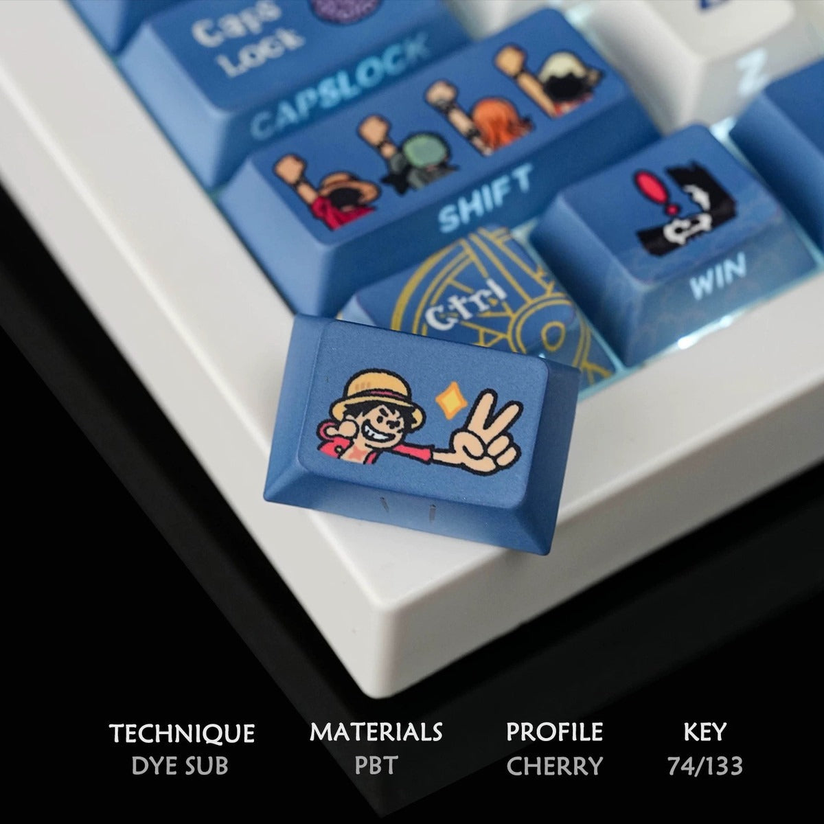 One Piece Straw Hat Pirates Chibi Side-Legend Keycap Set