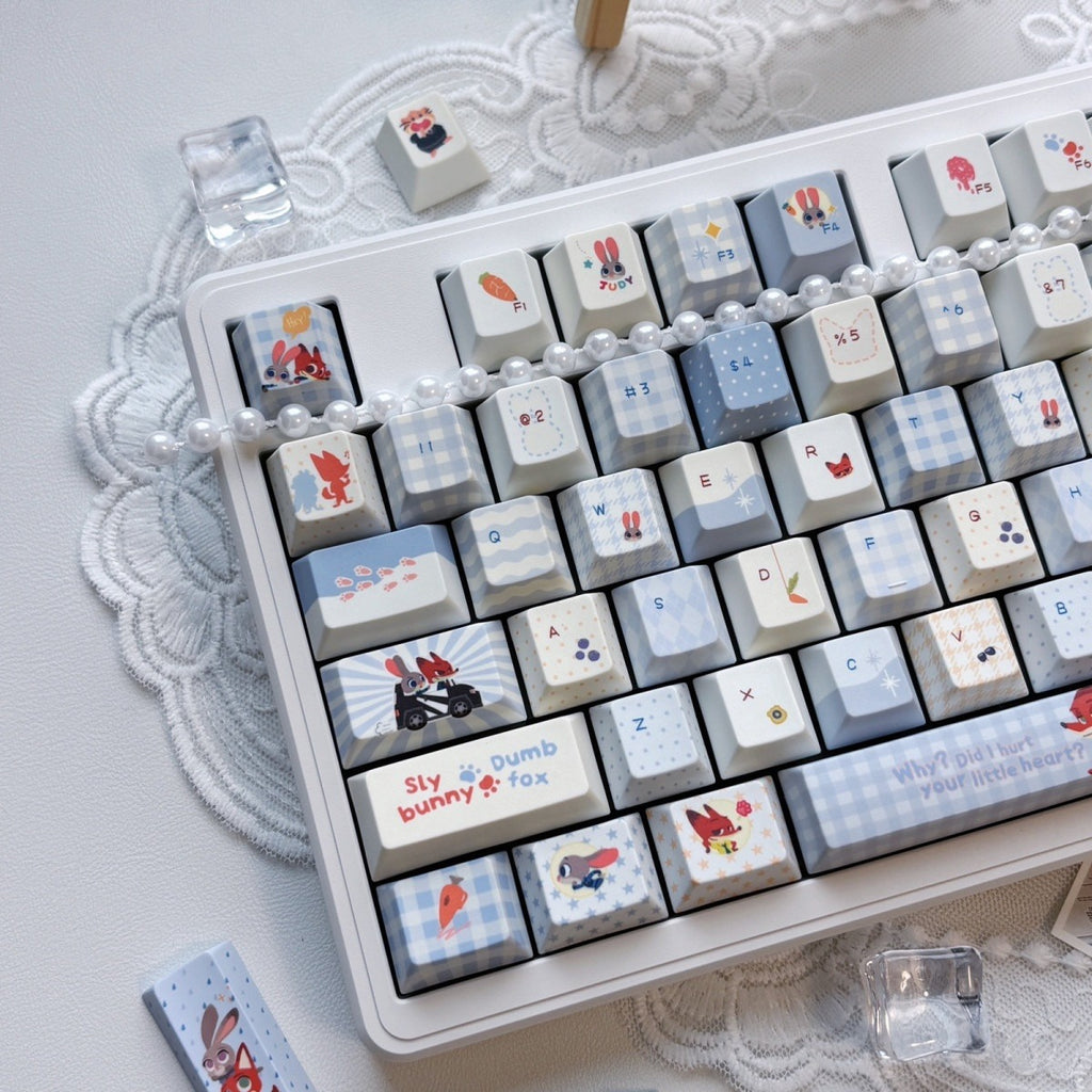 Zootopia Judy Hopps & Nick Wilde Blue Plaid Keycap Set