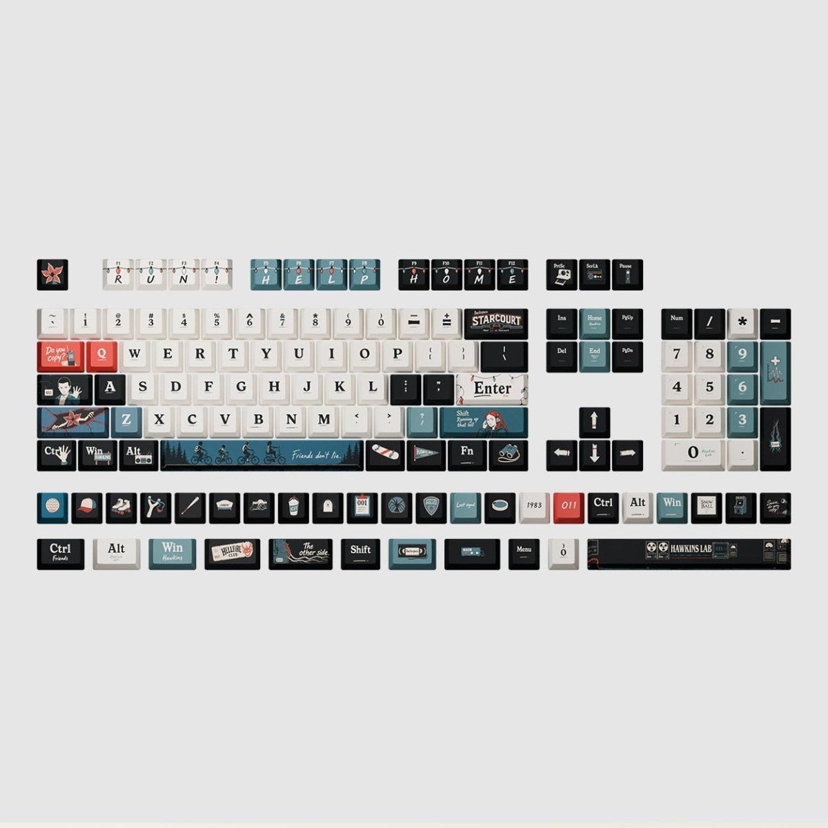 Stranger Things Hawkins Retro Custom Keycap Set