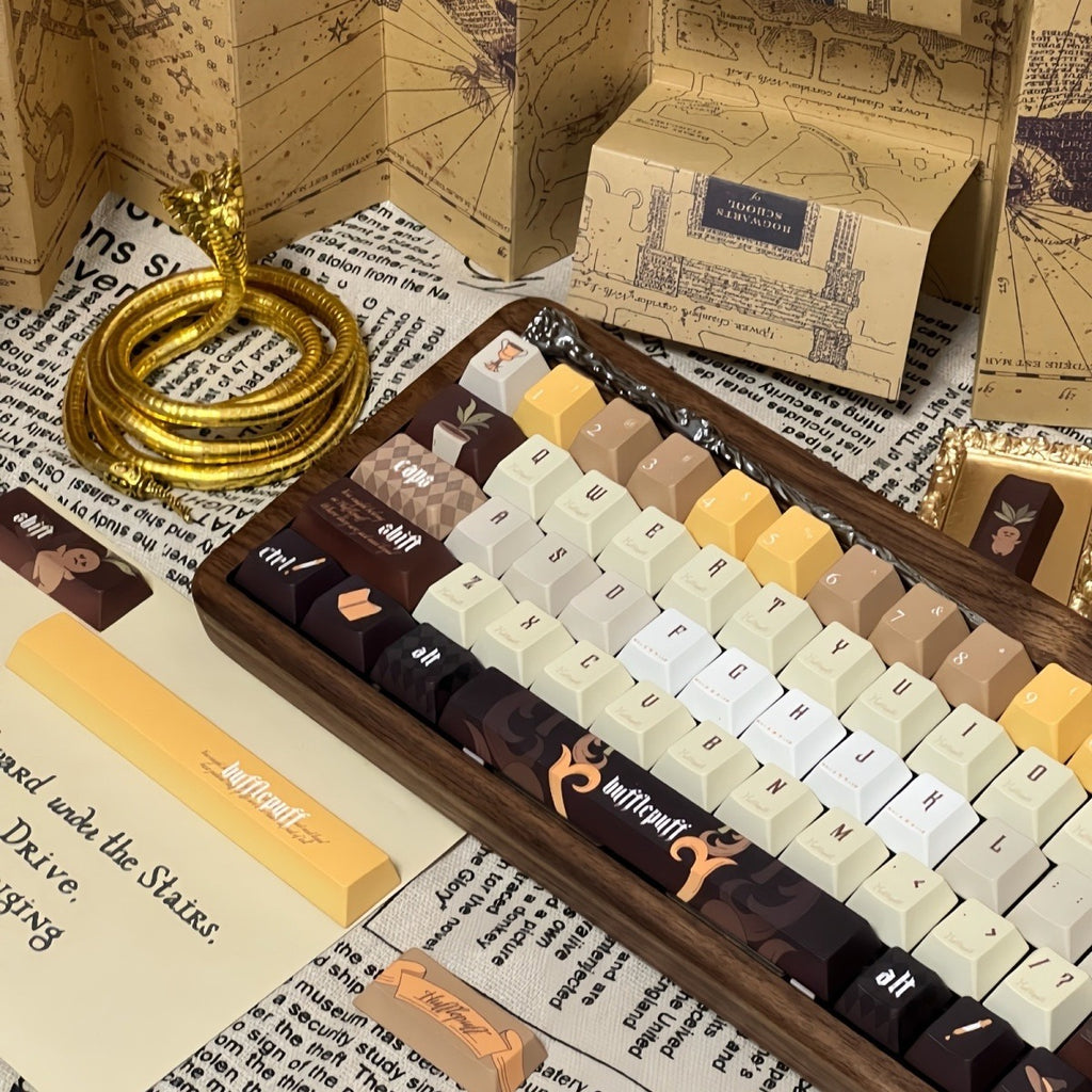 Harry Potter Hufflepuff Brown & Gold Keycap Set