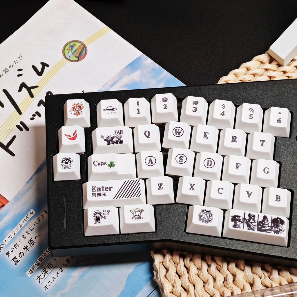 One Piece Straw Hat Pirates Minimalist White Keycap Set
