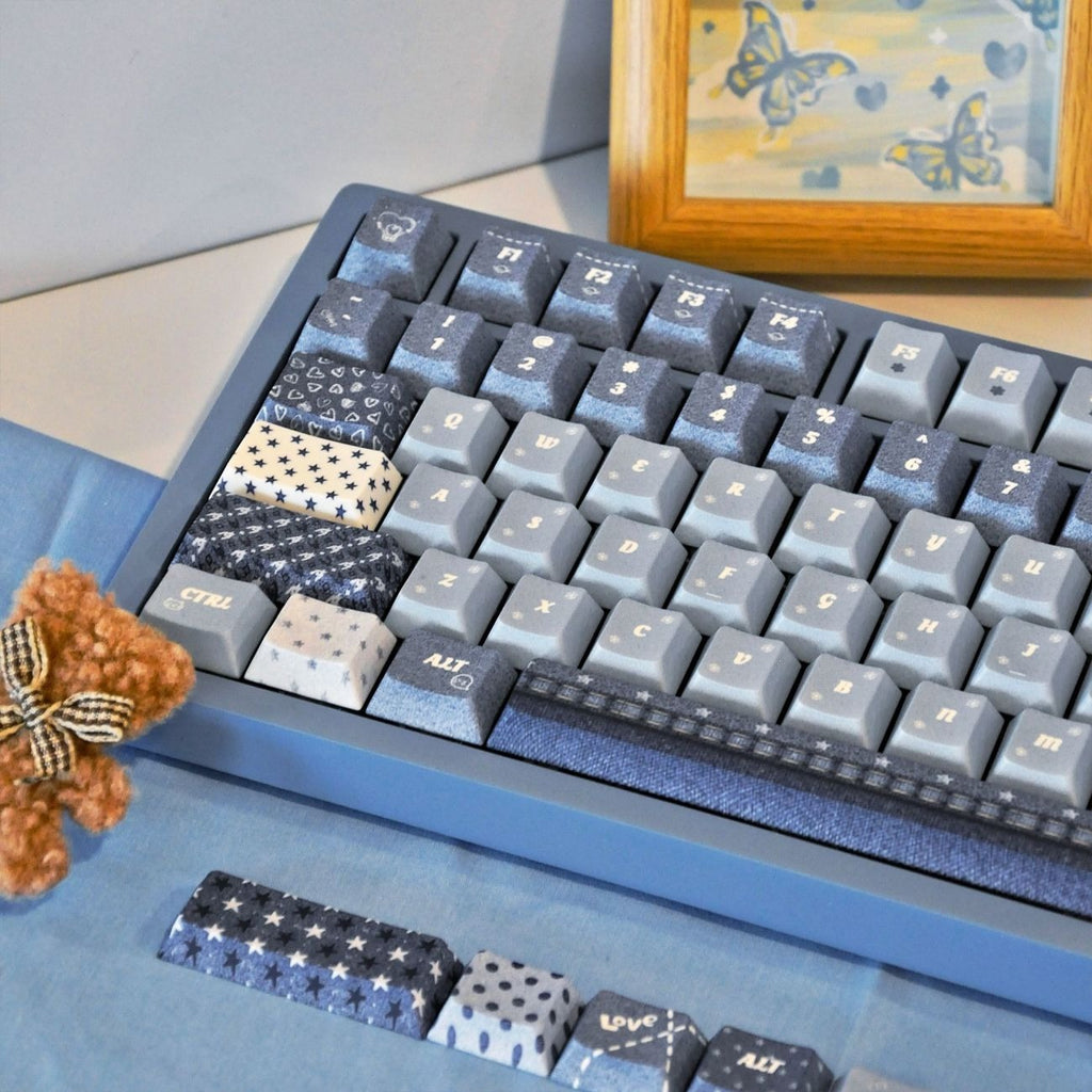 Vintage Denim Style Custom Keycap Set
