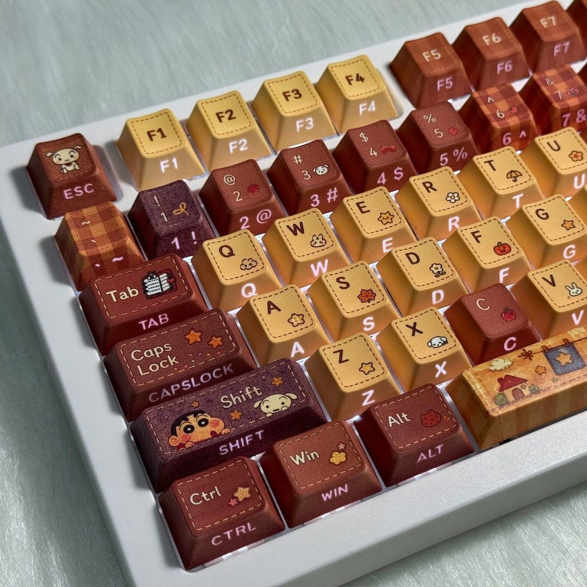 Crayon Shin-chan Retro Journal Cute Keycap Set