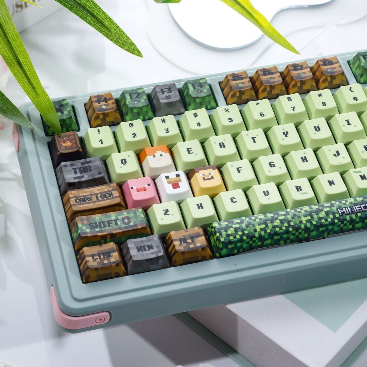 Minecraft Grass Block Pixel Keycap Set