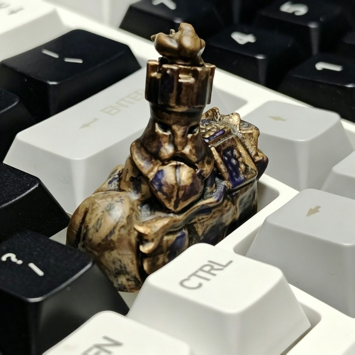 Fantasy artisan keycap for ESC key position and collectible custom mechanical keyboard displays