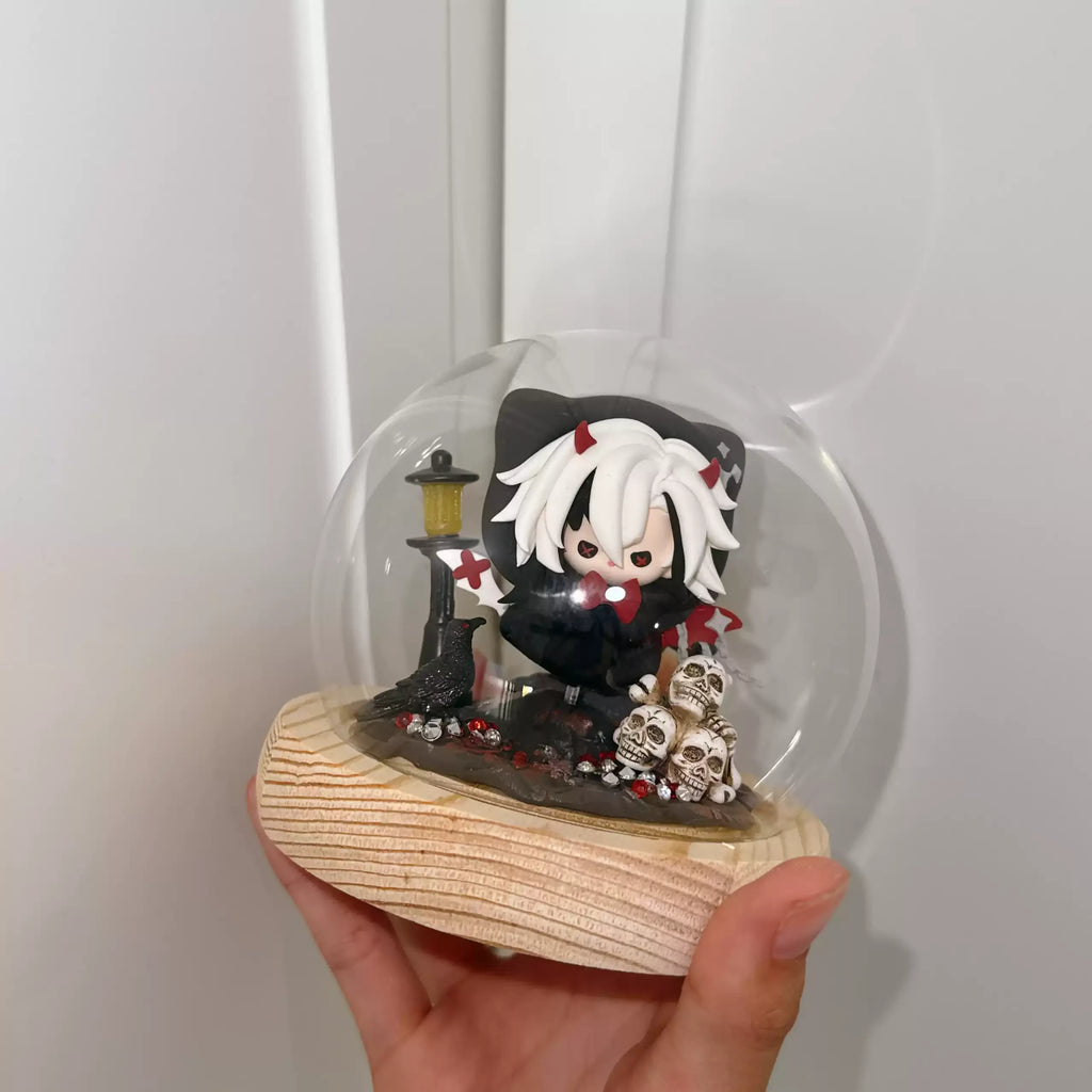 Genshin Impact Glowing Crystal Ball Character Figure Handmade Anime Game Collectible