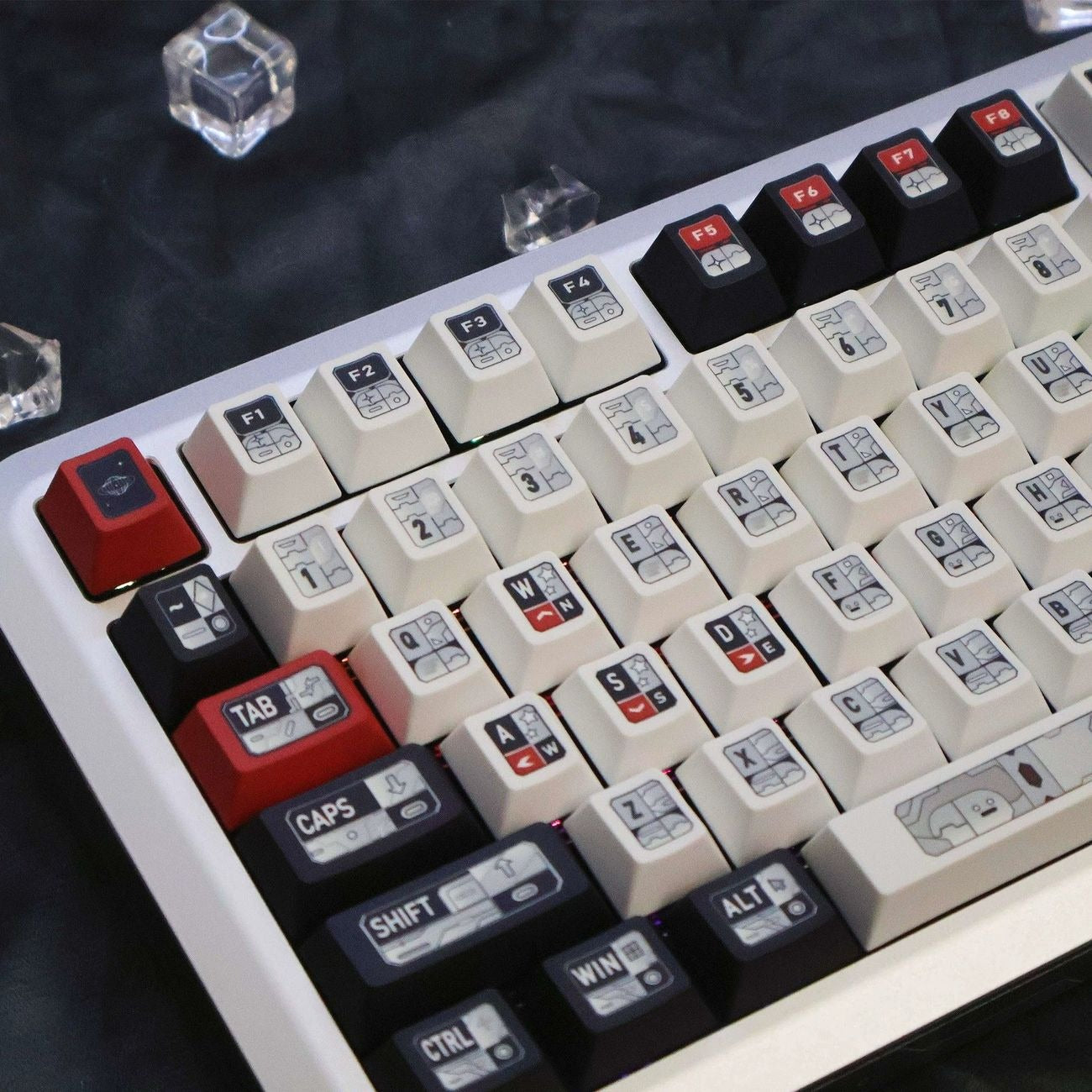 black-white-and-red-pbt-keycap-set-with-modern-industrial-style-for-futuristic-mechanical-keyboard-builds-and-gaming-desks