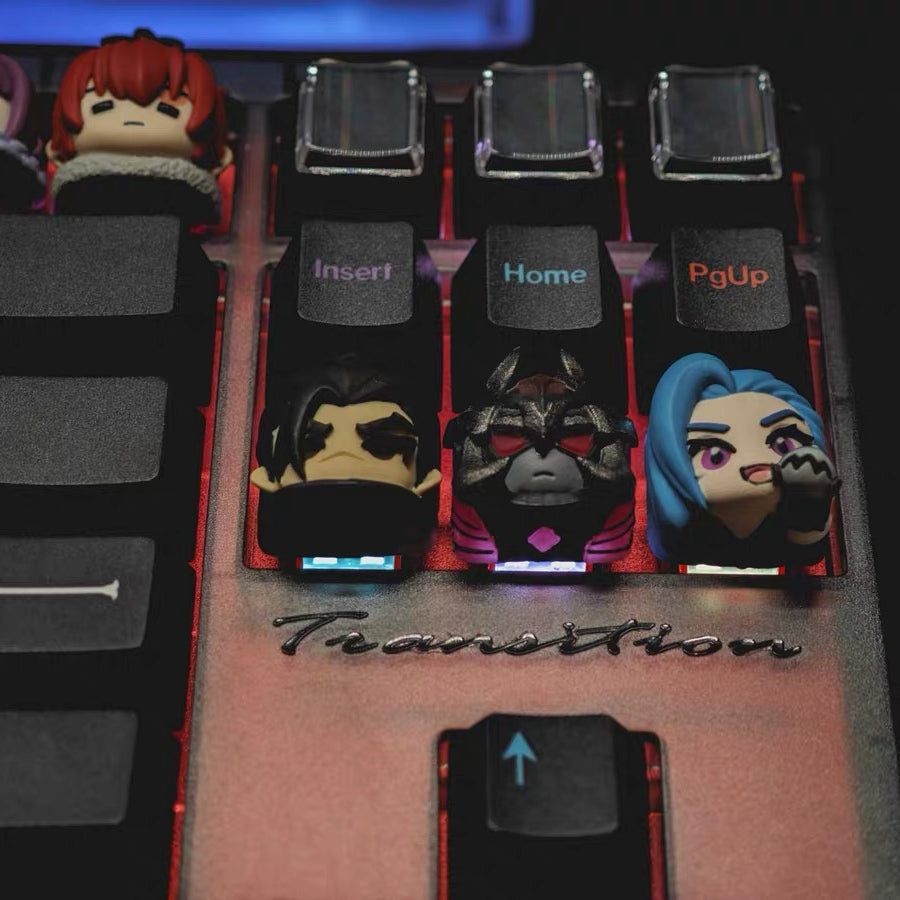 League of Legends Artisan Keycap custom Jinx Zeri and Seraphine keycap