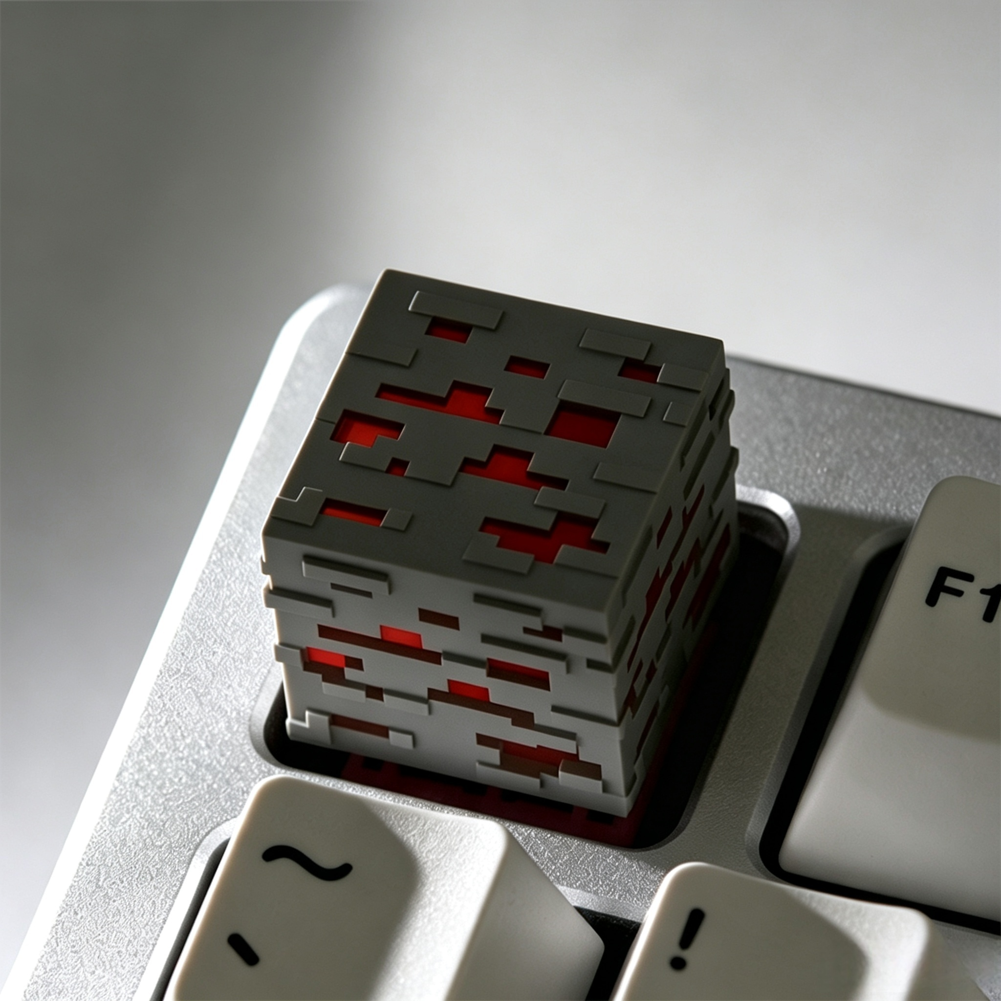 minecraft-inspired-resin-keycap-installed-on-mechanical-keyboard-for-gaming-desk-setup-and-personalized-keyboard-decoration
