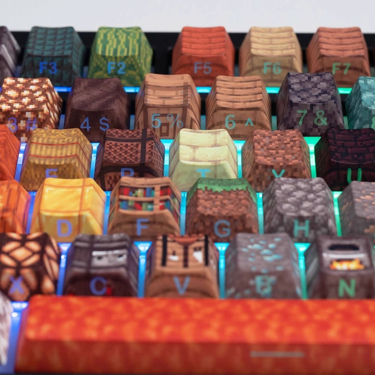 detailed-pixel-art-keycaps-with-block-textures-natural-colors-and-cubic-world-inspired-patterns-for-mechanical-keyboards