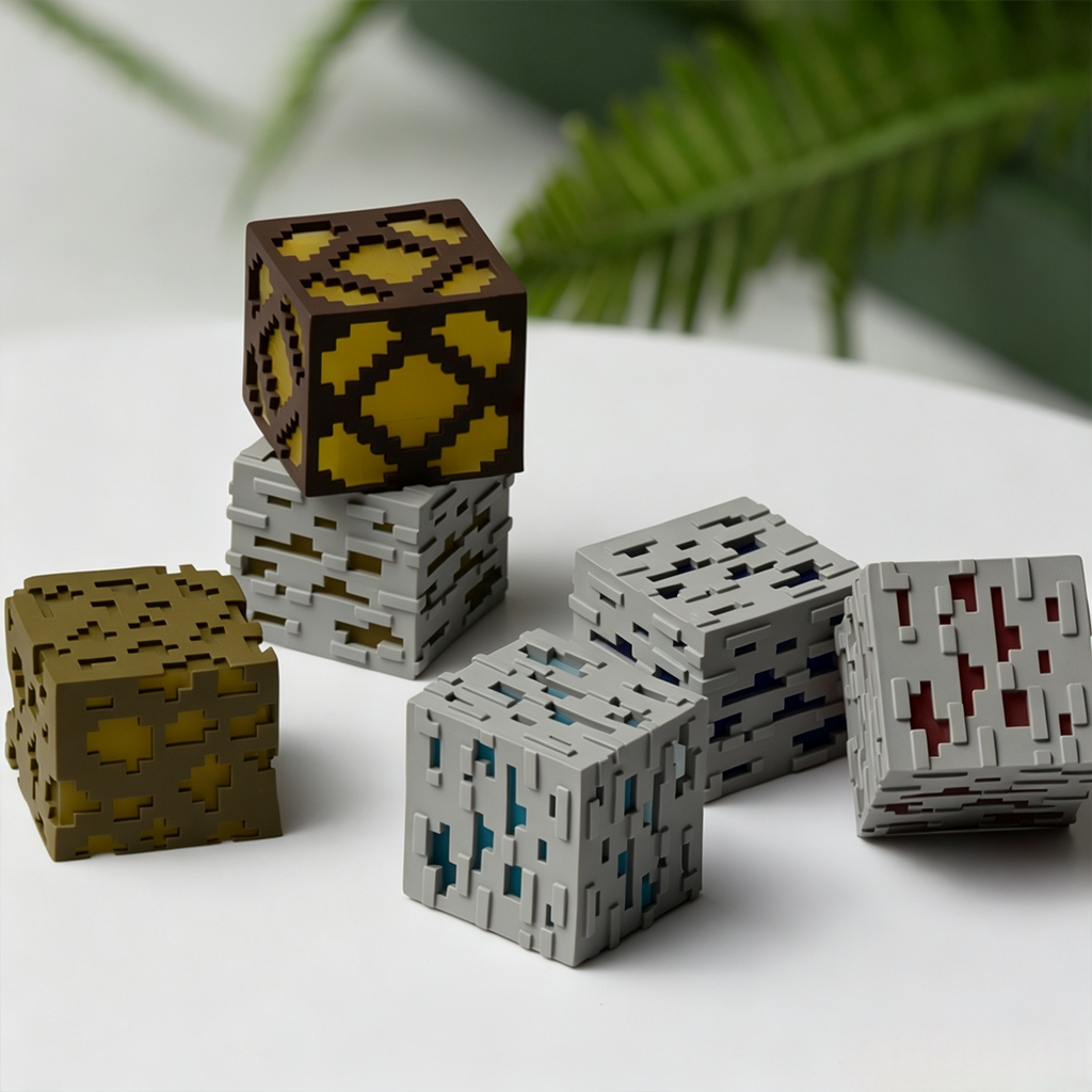 collectible-minecraft-resin-keycaps-featuring-diamond-ore-gold-ore-redstone-and-pixel-block-designs-for-gamers-and-keyboard-enthusiasts