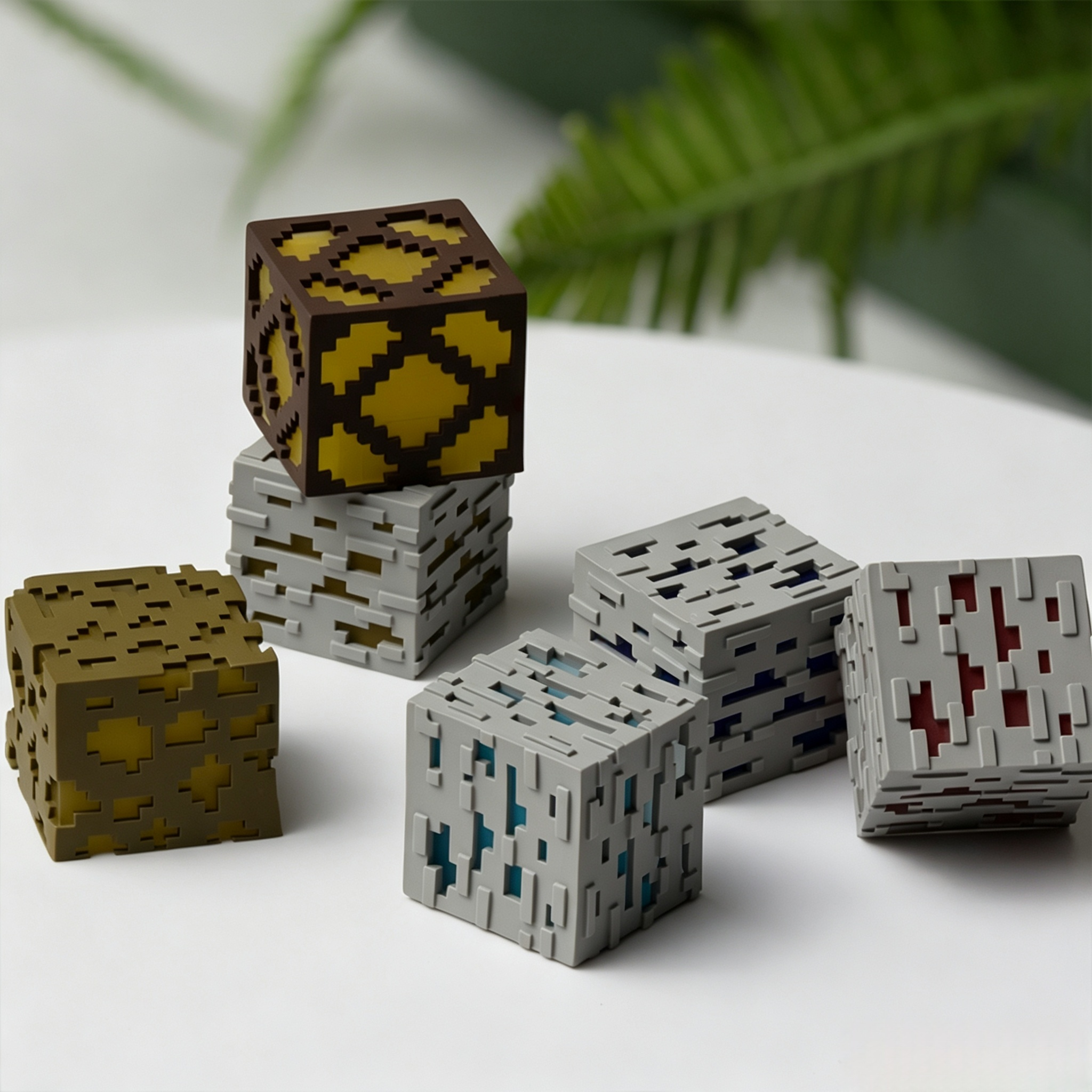 collectible-minecraft-resin-keycaps-featuring-diamond-ore-gold-ore-redstone-and-pixel-block-designs-for-gamers-and-keyboard-enthusiasts