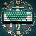 Nico Hika Zelda inspired PBT keycap set featuring emerald green and white colors with fantasy adventure design for mechanical keyboards