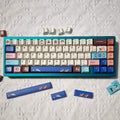 NICO Tibetan Theme Nine Color PBT keycap set featuring traditional inspired patterns, colorful accents, and cultural artwork for mechanical keyboards