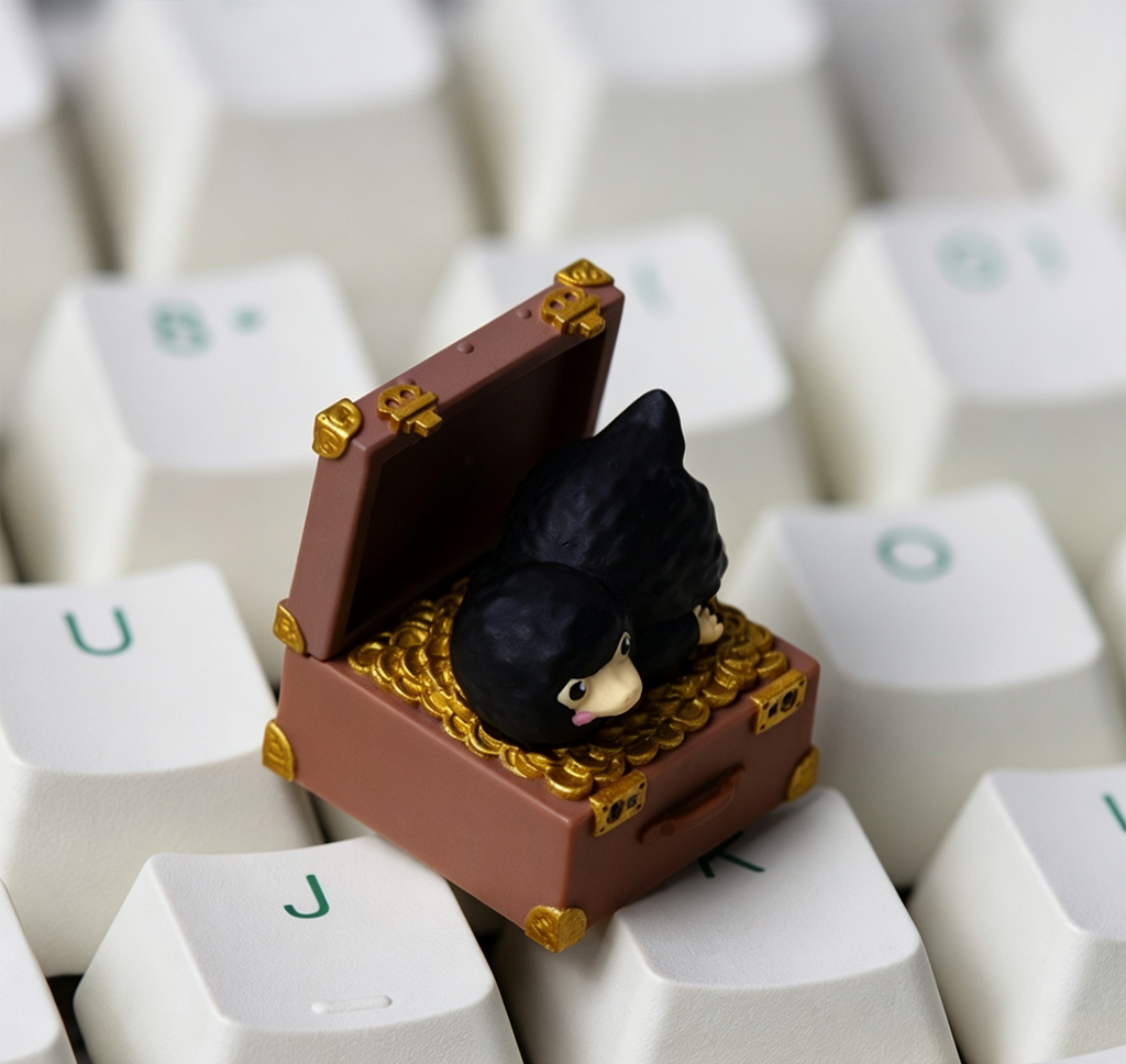 detailed-niffler-epoxy-resin-keycap-with-layered-3d-effect-and-hand-polished-finish-inspired-by-fantasy-creature-design