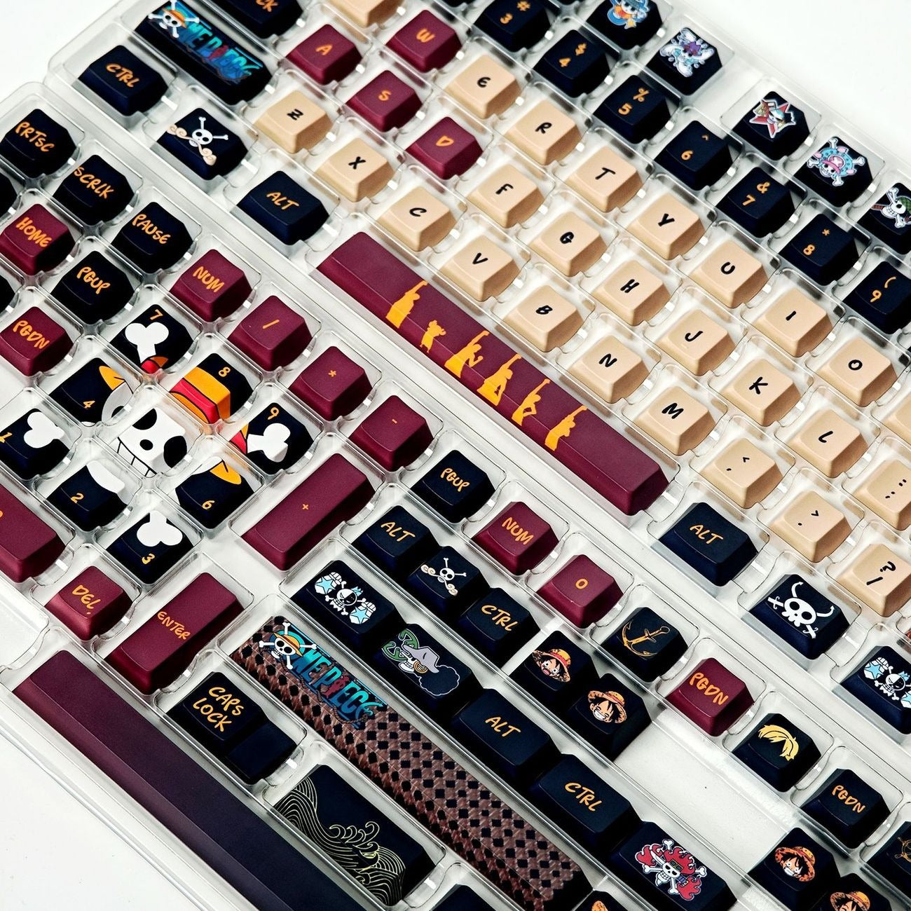 straw-yellow-pbt-keycaps-with-navy-blue-and-crimson-red-accents-inspired-by-pirate-adventure-anime-keyboard-style