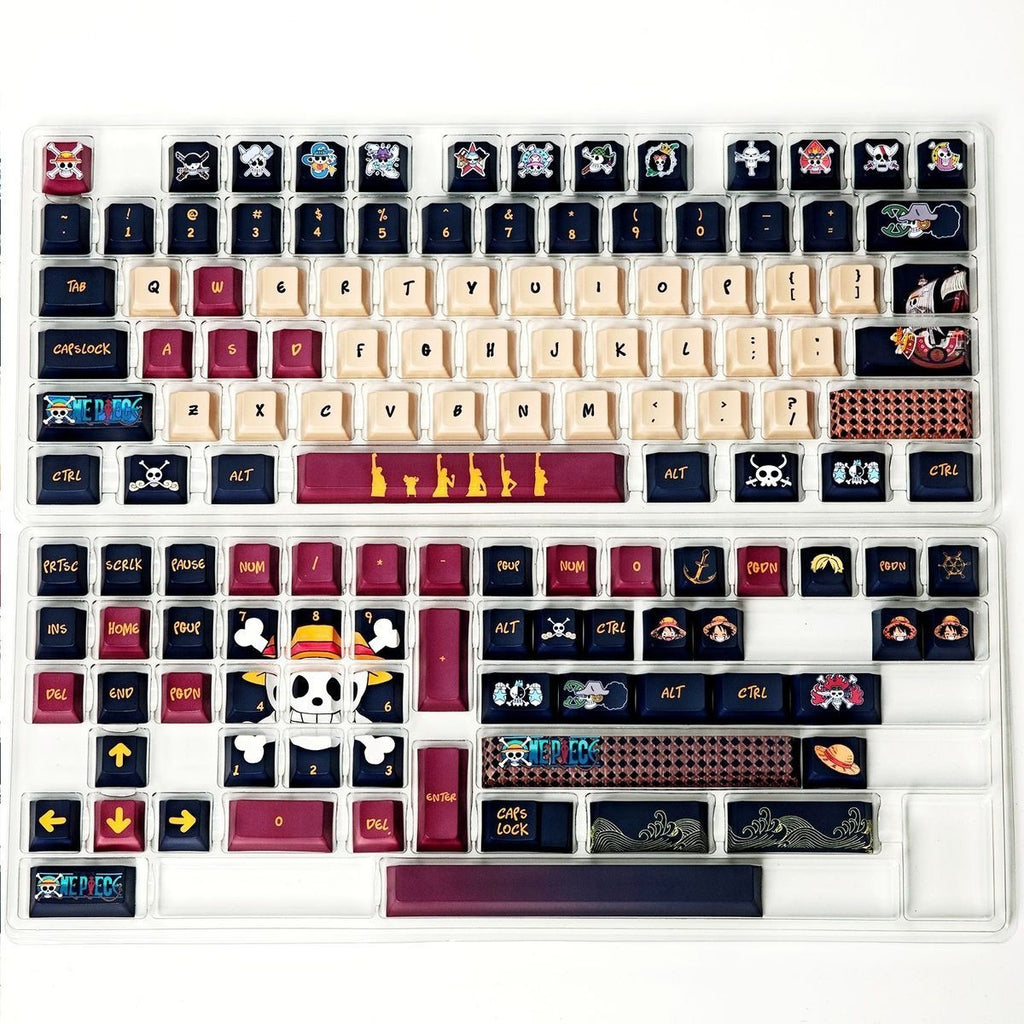 pirate-inspired-anime-keycap-set-installed-on-mechanical-keyboard-for-gaming-desk-setup-and-themed-workspace-decoration