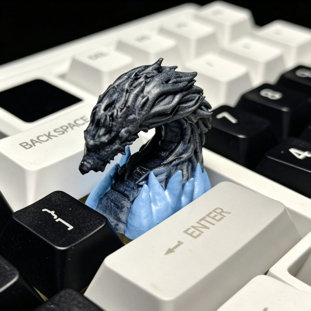 Original character artisan keycaps with handmade resin designs for custom mechanical keyboard setups