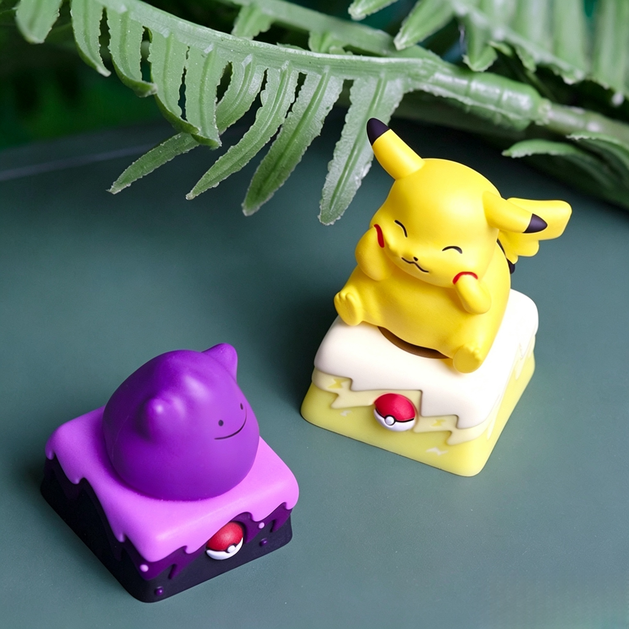 Collectible-pokemon-character-resin-keycaps-featuring-pikachu-ditto-diglett-psyduck-and-starmie-for-fans-and-keyboard-enthusiasts