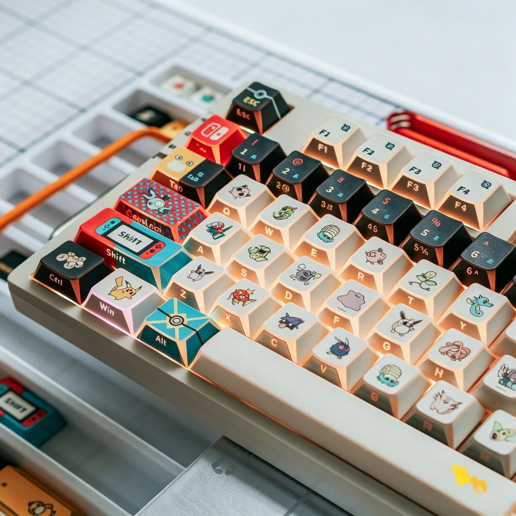 high-quality-pbt-keycaps-with-five-sided-dye-sublimation-printing-featuring-bright-pokemon-character-graphics-and-durable-legends
