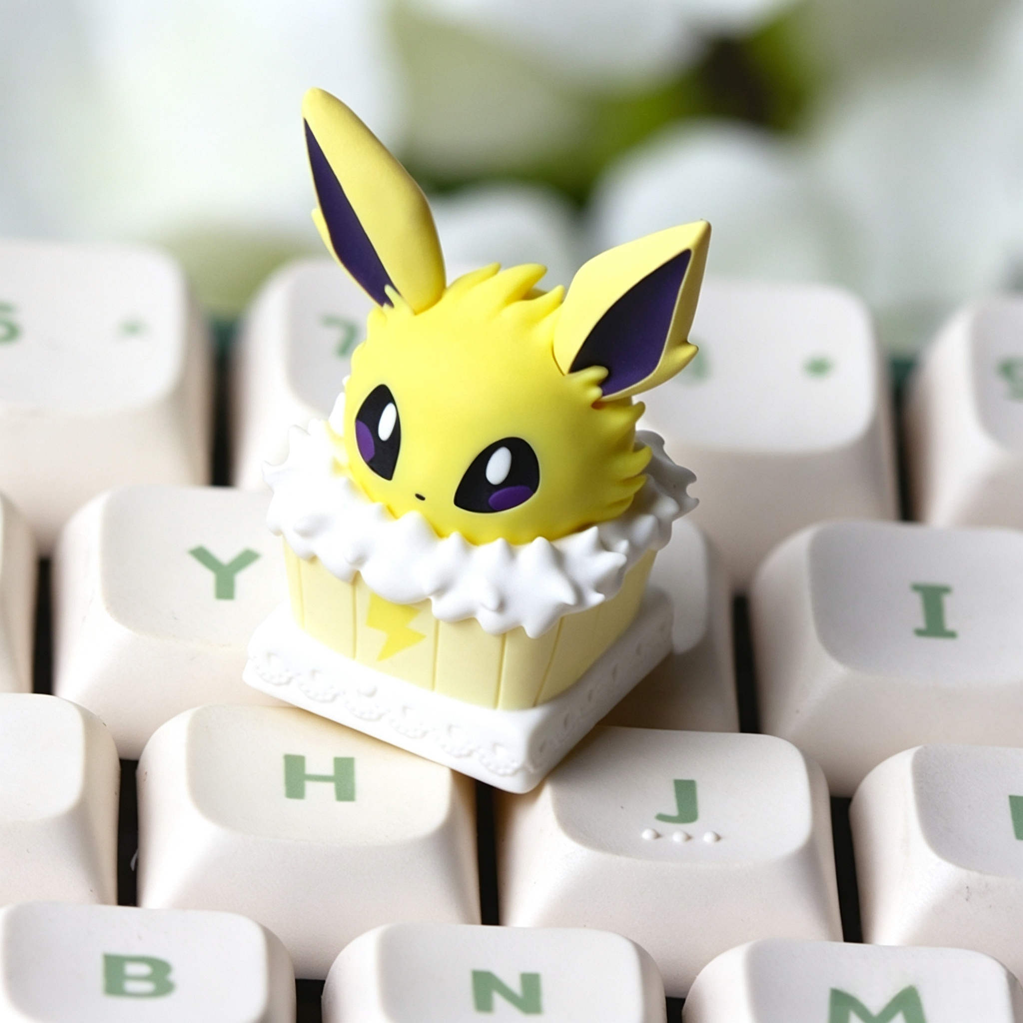 Pokemon-cake-theme-resin-keycap-installed-on-mechanical-keyboard-for-cute-personalized-desk-setup