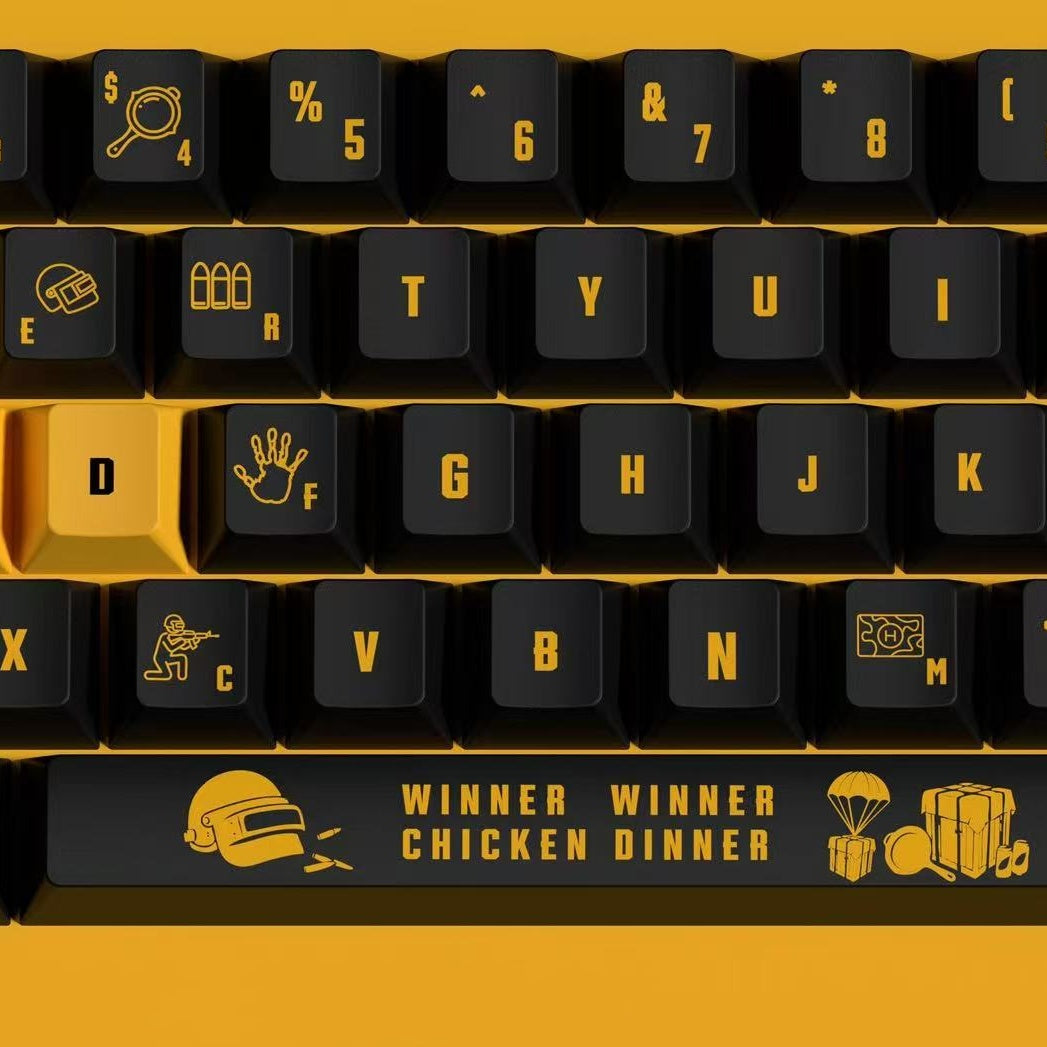 PUBG Keycap Set – Yellow and Black Keycap Design