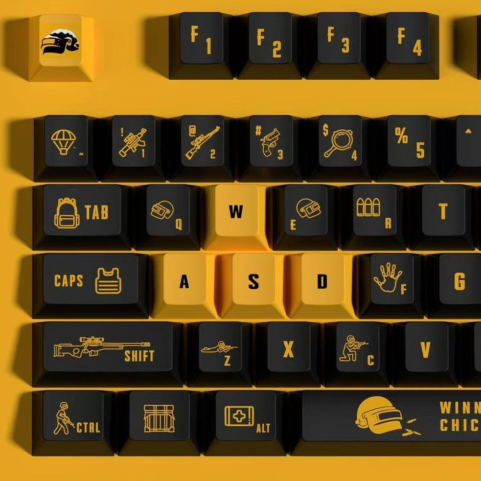 PUBG Keycap Set – Yellow and Black Keycap Design