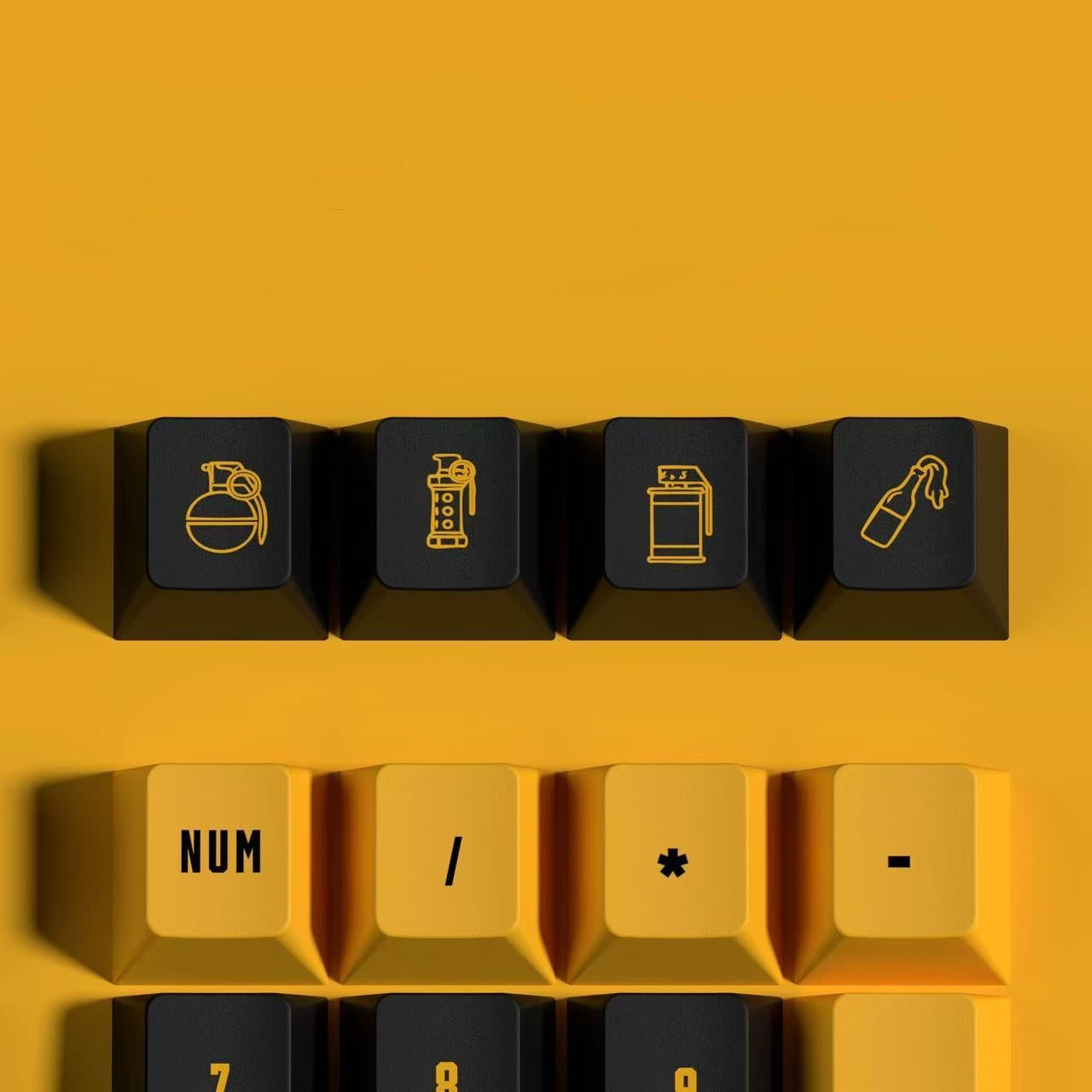 PUBG Keycap Set – Yellow and Black Keycap Design