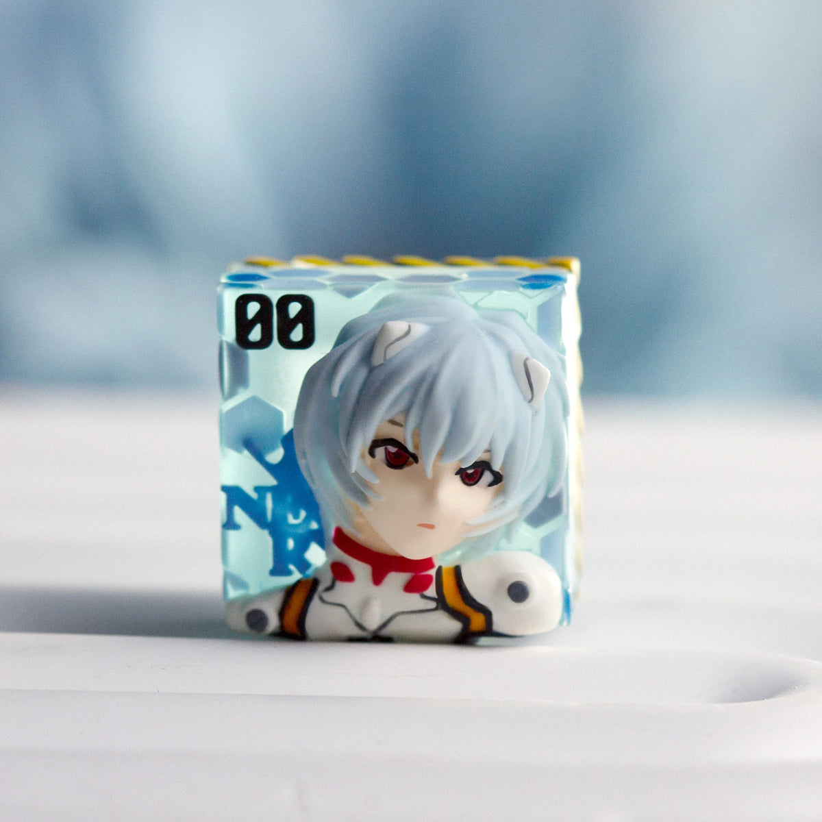Rei Ayanami translucent artisan keycap