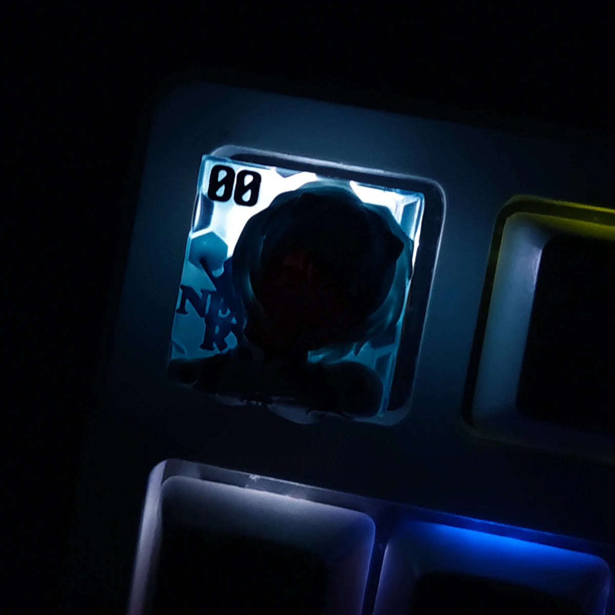 Rei Ayanami translucent artisan keycap
