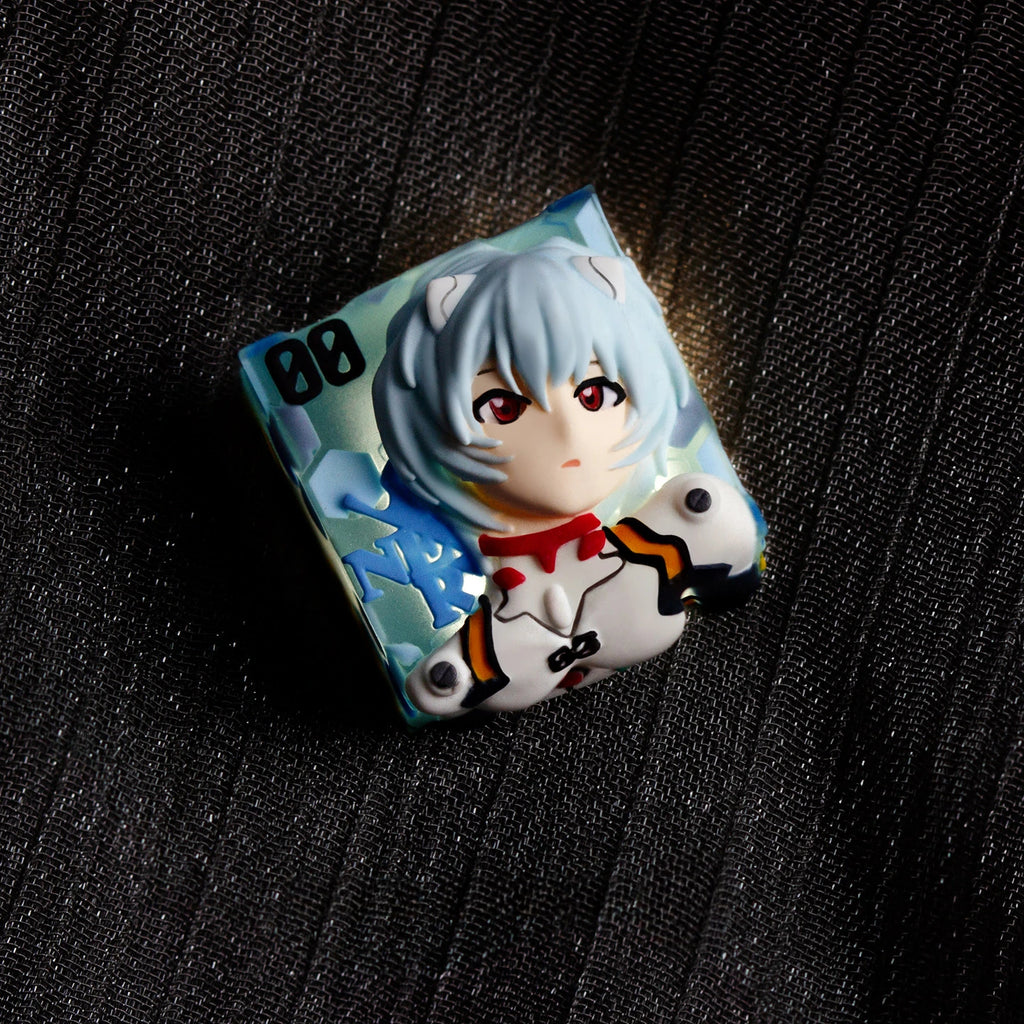 Rei Ayanami translucent artisan keycap
