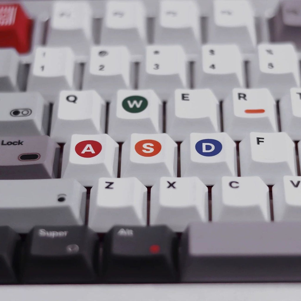 143 key Retro 1989 PBT keycap set with vintage computer inspired design for custom mechanical keyboards and retro setups