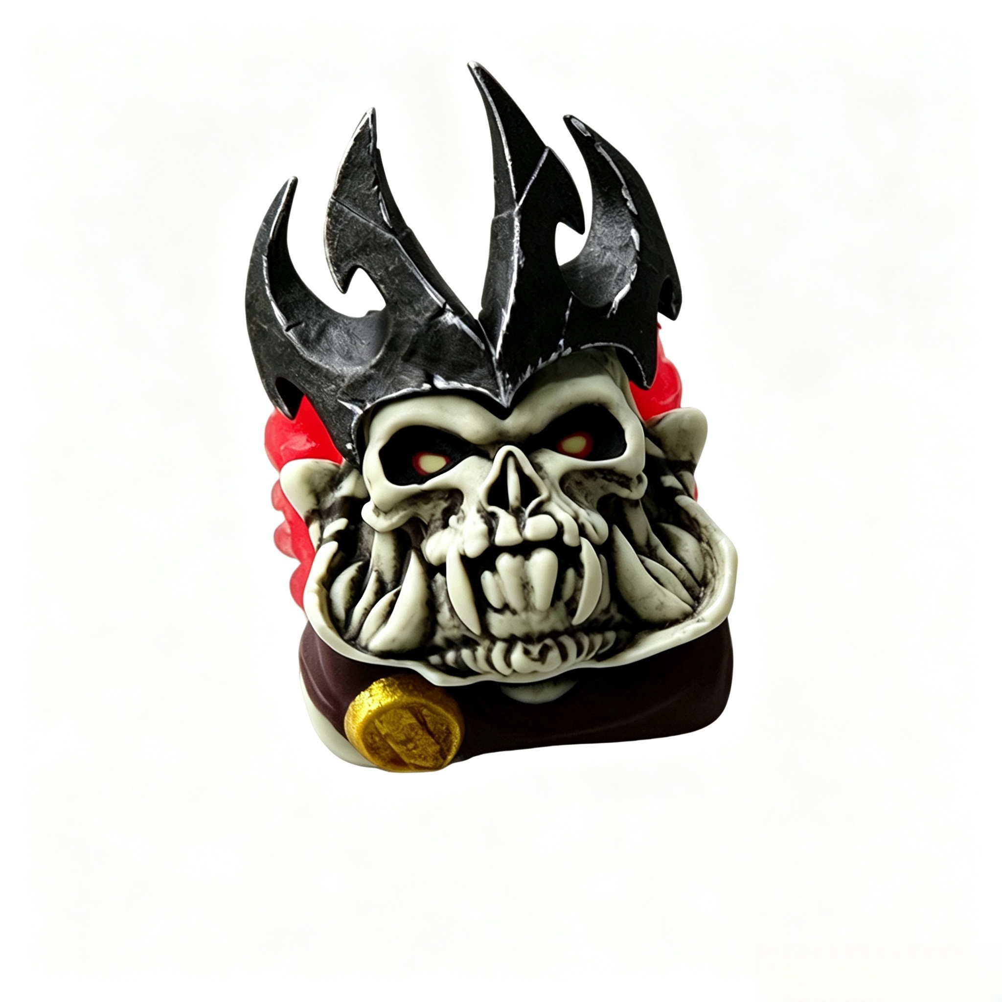 transparent-skull-king-resin-keycap-with-light-passing-effect-and-dark-fantasy-skull-details-for-custom-mechanical-keyboard-setups