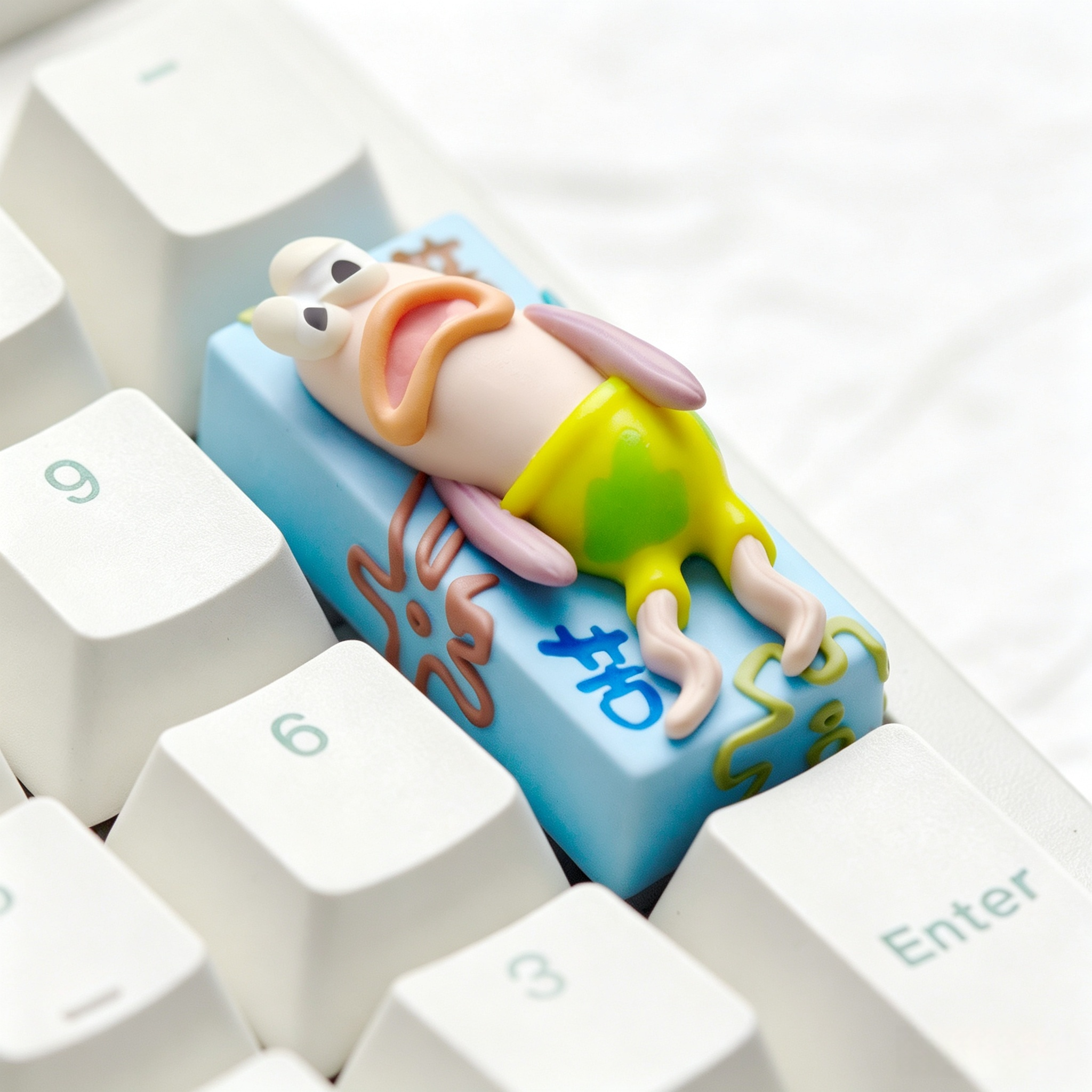 handmade-spongebob-tired-fish-resin-keycap-featuring-tired-fish-and-miserable-fish-cartoon-character-design-for-mechanical-keyboards-and-collectors
