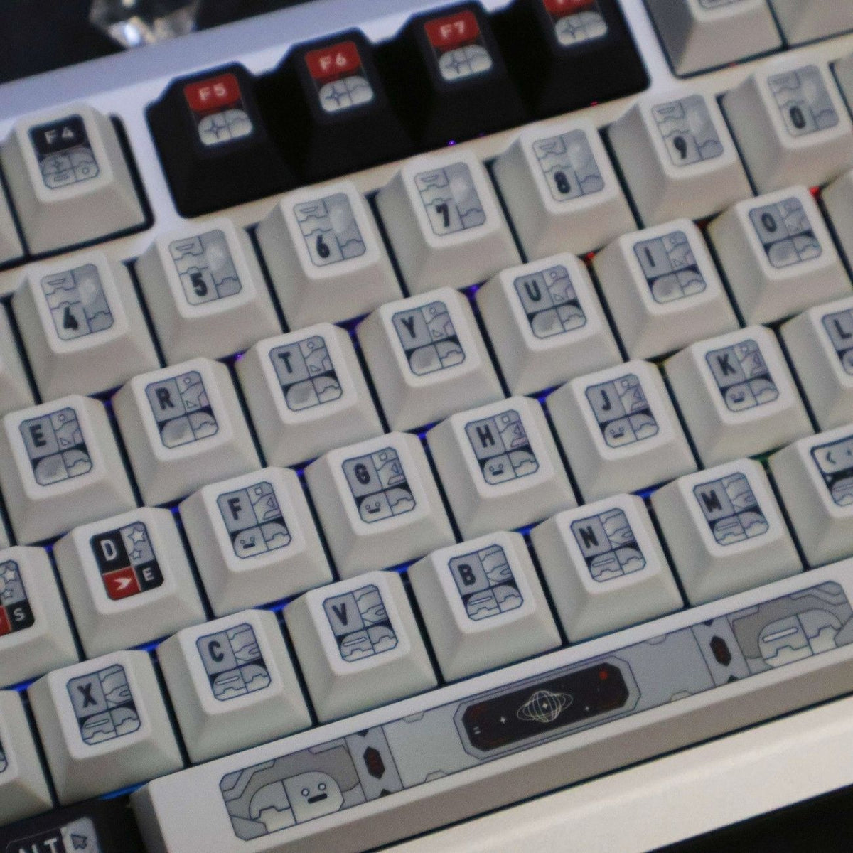 Star Trek PBT mechanical keyboard keycaps close-up