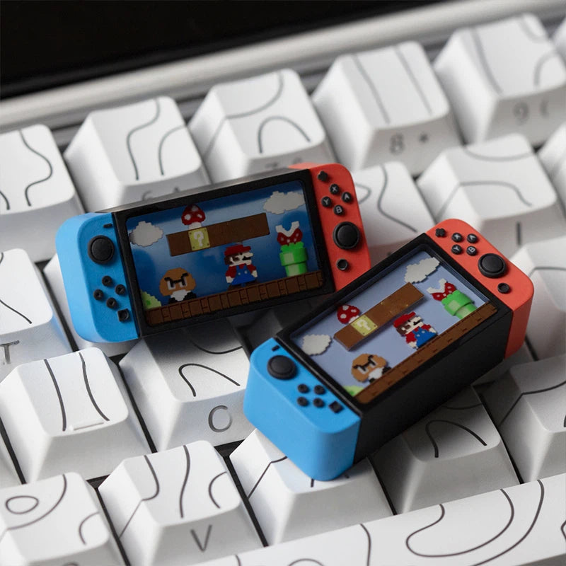switch-game-console-mario-scene-resin-artisan-keycap-with-retro-gaming-console-design-2-25u-mechanical-keyboard-accessory
