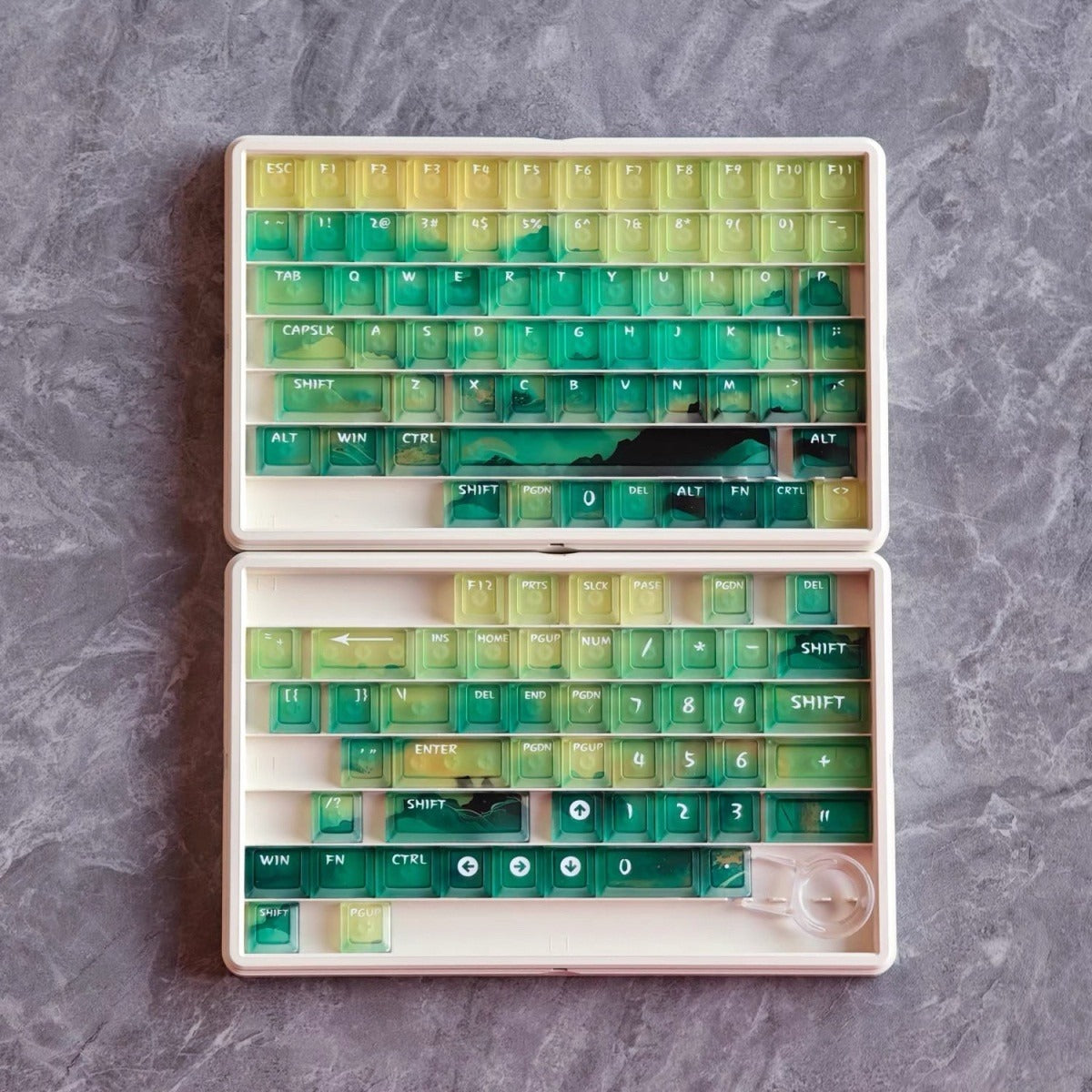 wenshao-dark-moss-keycap-set-with-organic-green-gradient-transparent-design-inspired-by-forest-moss-and-oriental-art-for-custom-mechanical-keyboards