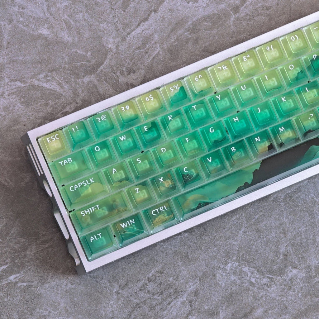 wenshao-dark-moss-transparent-pc-keycaps-with-frosted-texture-rgb-backlight-glow-and-shine-through-design-for-mechanical-keyboards