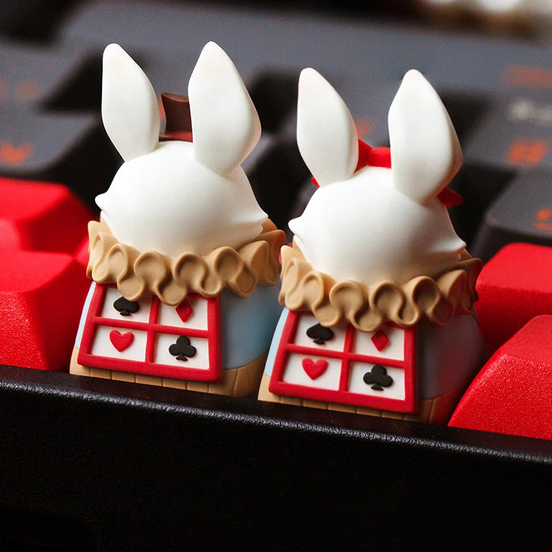 wonderland-rabbit-artisan-keycap-collection-featuring-elegant-fantasy-rabbit-characters-for-custom-mechanical-keyboard-setups